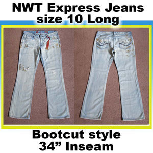 New EXPRESS jeans sz 10L paint dabs light blue